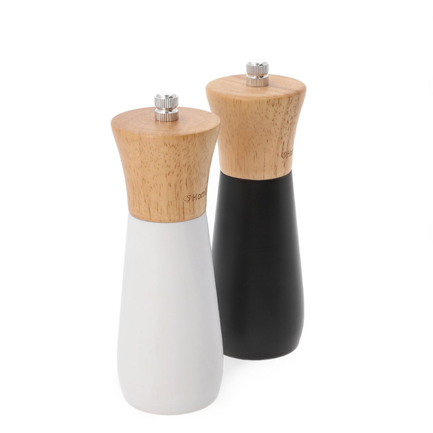 Zestaw młynków do soli i pieprzu Homla Basic Rubby 16 cm 2 szt Czarny / Biały (5902869983522) - obraz 7