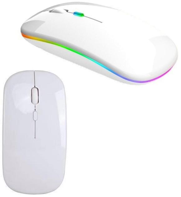 Mysz LEAN Toys Universal Silent Range Wireless White (5905991035442) - obraz 1