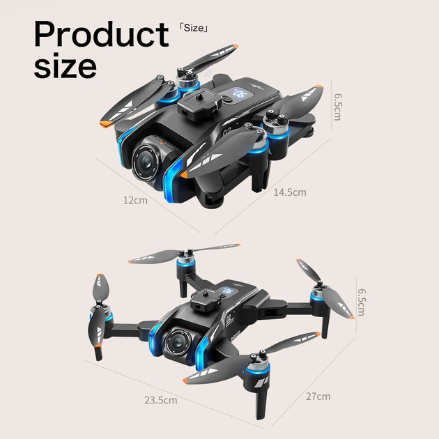 Квадрокоптер дрон XT808 4K GPS с камерой 2-осевой подвес FPV до 1.2 км до 25 мин пульт с экраном 4.5" Wi-Fi 5G EIS + кейс 1 АКБ - изображение 3