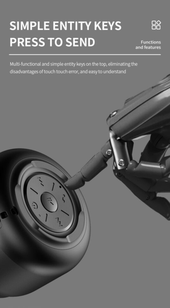 Портативна бездротова Bluetooth колонка Honestel F1 Bt 5.0 1200мАh 3W з ремінцем Grey - зображення 9
