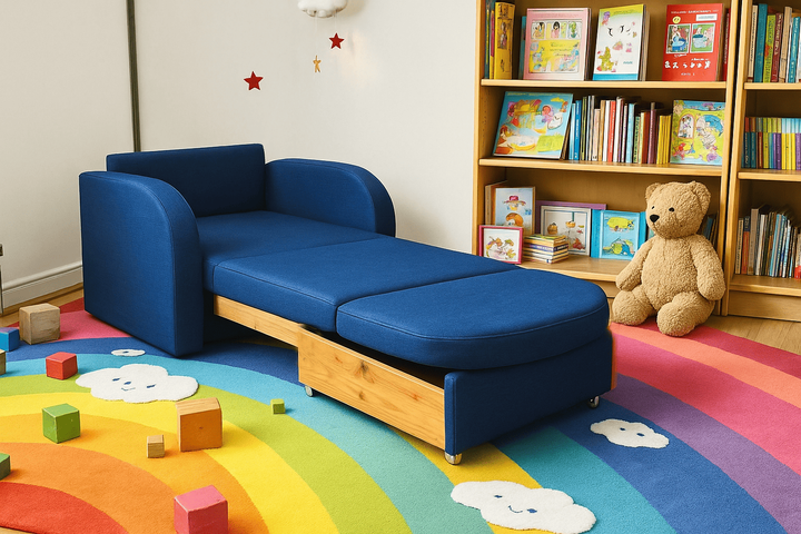 Кресло мягкое раскладное Tobi Sho Дрим для подростков рогожка Bahama Синий/30, 940х850х730 мм - изображение 4