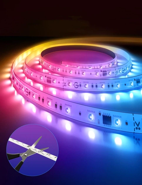 Стрічка світлодіодна розумна Govee Strip Light 2 Pro, 5м, RGBWWIC, WI-FI/Bluetooth Біла (H61F53D1) - зображення 2