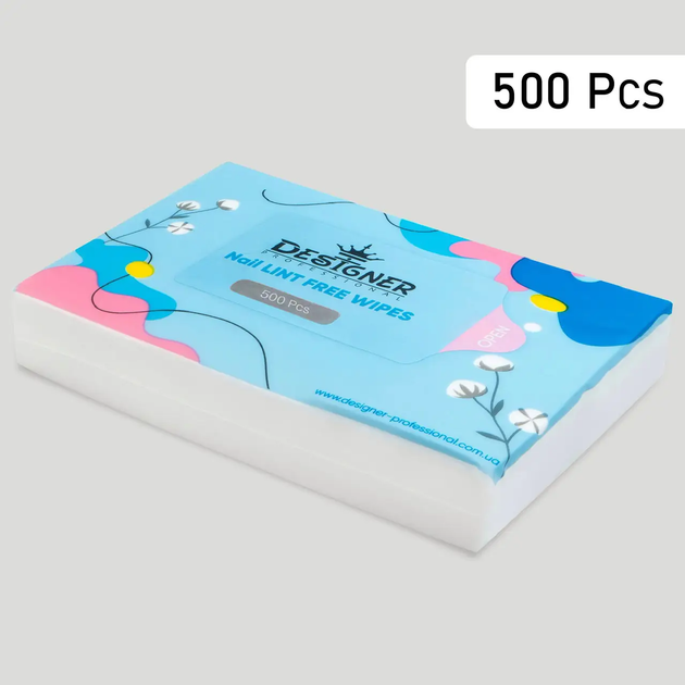 Безворсовые салфетки для маникюра (белые) Designer Professional 500 шт - Фото 2 Безворсовые салфетки для маникюра (белые) Designer Professional 500 шт - изображение 2