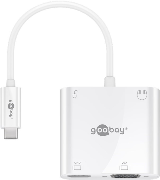 Адаптер Goobay USB-C на HDMI/VGA/USB-C/3.5 mm jack Multiport White (4040849524189) - зображення 2