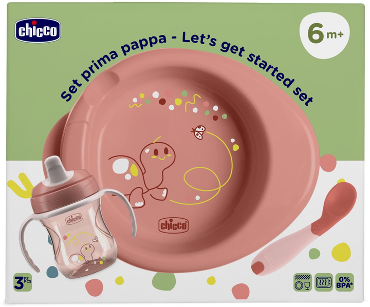 Набор посуды Chicco Set Prima Pappa 6м+ Розовый (16200.15) - Фото 6 Набор посуды Chicco Set Prima Pappa 6м+ Розовый (16200.15) - изображение 6