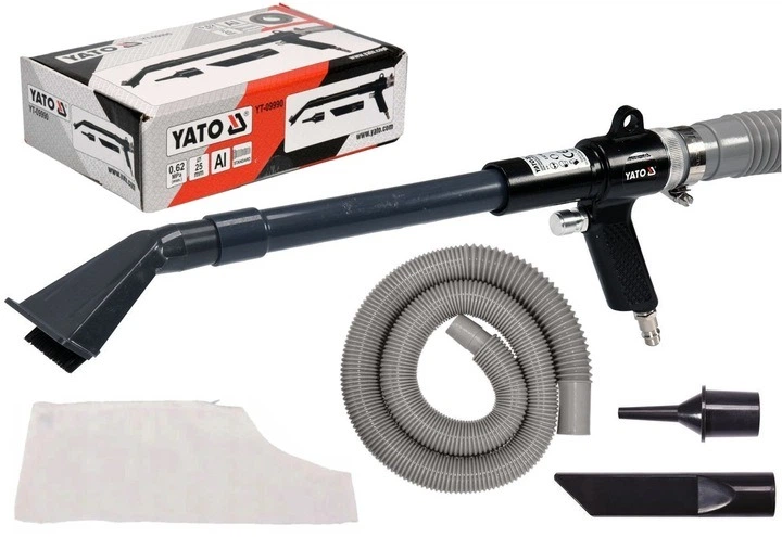 Odkurzacz Pneumatyczny Yato wąż Ø = 25 mm imadło 0.62 MPa z końcówkami YT-09990 (5906083051371) - obraz 1
