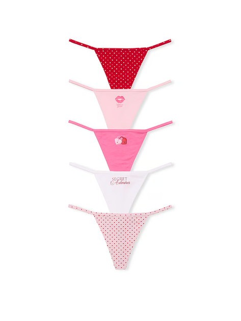 Набор женских трусиков Victoria's Secret (329425482277) Stretch Cotton V-String Panties L комбинированные - Фото 1 Набор женских трусиков Victoria's Secret (329425482277) Stretch Cotton V-String Panties L комбинированные - изображение 1
