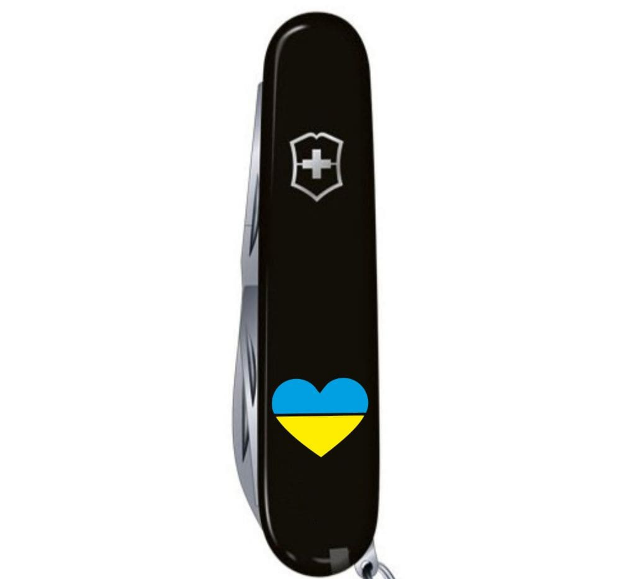 Складной нож Victorinox Spartan Army 12 функций, черный, с сине-желтой эмблемой - изображение 4