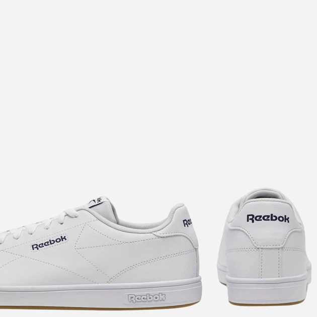 Sneakersy męskie z eko skóry Reebok Court Clean 100074368 44 (9.5UK) Białe z niebieskim (1200143033265) - obraz 3