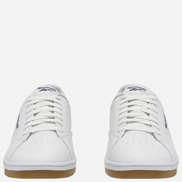 Sneakersy męskie z eko skóry Reebok Court Clean 100074368 44 (9.5UK) Białe z niebieskim (1200143033265) - obraz 4