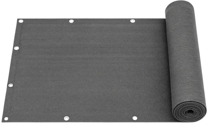 Osłona balkonowa ModernHome by Multistore z okuciami 150 x 500 cm siatka cieniująca + elementy instalacyjne szara (BP-203 GREY) - obraz 3