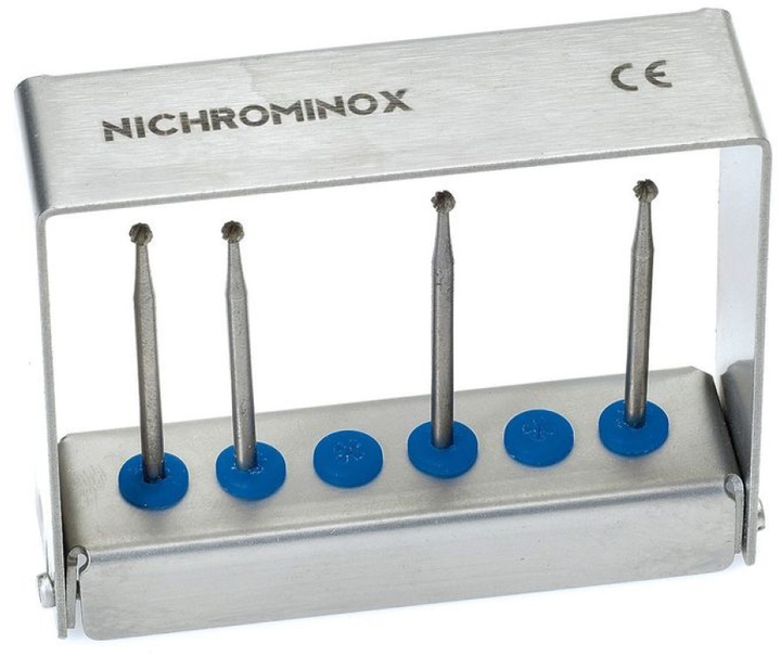 Підставка для стоматологічних борів Nichrominox на 6 інструментів висота 6 см синя 206003.2 (2000988943700) - зображення 1