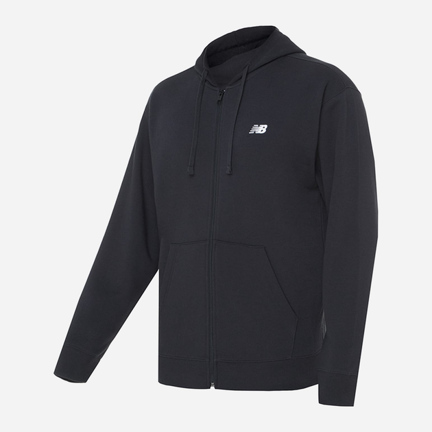 Bluza męska rozpinana streetwear z kapturem New Balance Stacked Logo MJ41501 L Czarna (197375352480) - obraz 5