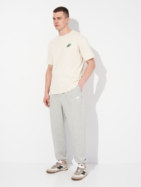 Spodnie dresowe męskie New Balance Small Logo MP41519 L Szare (197375356747) - obraz 3
