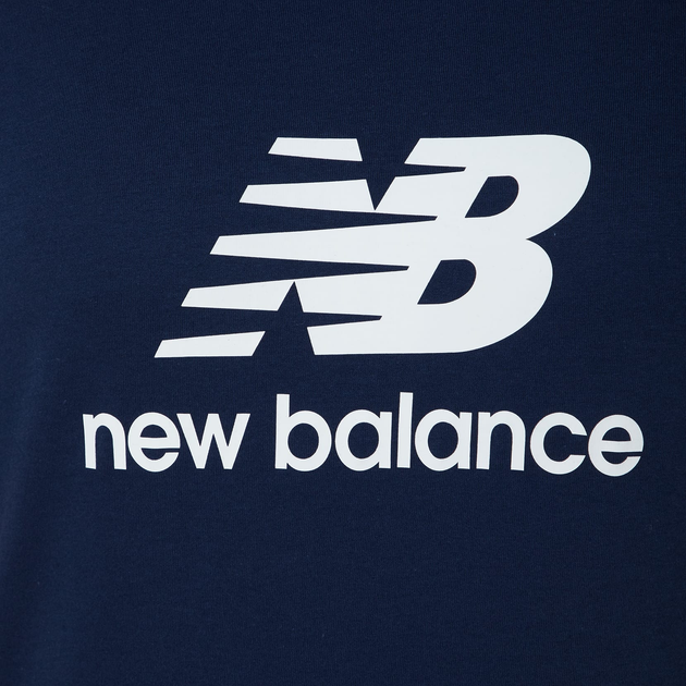 Футболка бавовняна довга чоловіча New Balance Stacked Logo MT41502 2XL Темно-синя (196941811260) - зображення 7