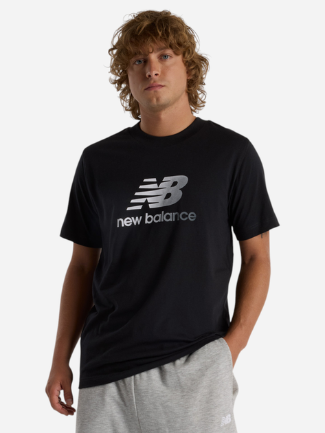 Футболка бавовняна довга чоловіча New Balance Sport Essentials Gradient Logo MT51503 S Чорна (197967257278) - зображення 1