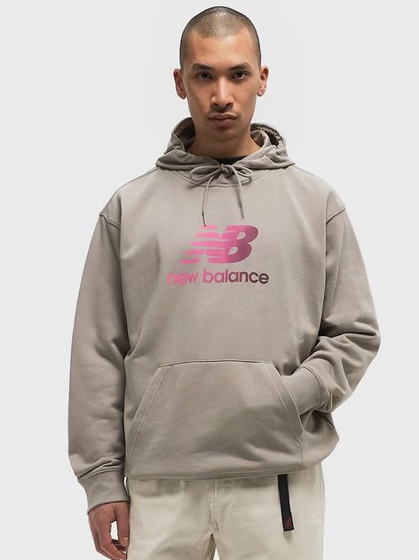 Bluza męska z kapturem New Balance Sport Essentials Gradient Logo MT51514 XL Beżowa (197967321764) - obraz 1