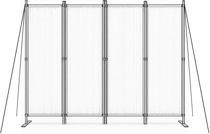 Składany parawan ogrodowy ModernHome by Multistore 4-panelowy 167 x 216 cm beżowy (AW-022/4TLG BEIGE) - obraz 5