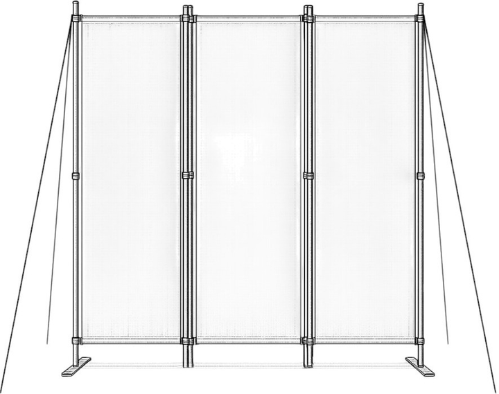 Składany parawan ogrodowy ModernHome by Multistore 3-panelowy 167 x 164 cm beżowy (AW-022/3TLG BEIGE) - obraz 7