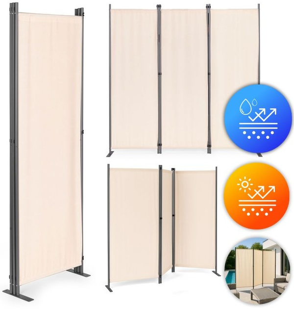 Składany parawan ogrodowy ModernHome by Multistore 3-panelowy 167 x 164 cm beżowy (AW-022/3TLG BEIGE) - obraz 10