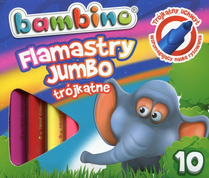 Фломастери St.Majewski Jumbo BAMBINO трикутні 10 кольорів (5903235003189) - зображення 1