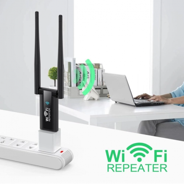 USB ретранслятор усилитель WiFi сигнала на 2 антенны Nectronix Репитер Двухантенный беспроводной расширитель диапазона Wi-Fi сигнала - изображение 3