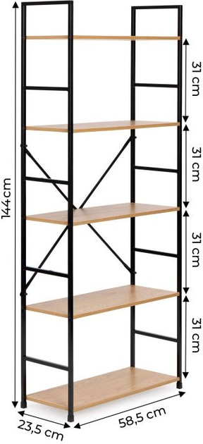 Regał ModernHome by Multistore drewniany 5 półek loft (CWJ6024144LG WILD OA) - obraz 5