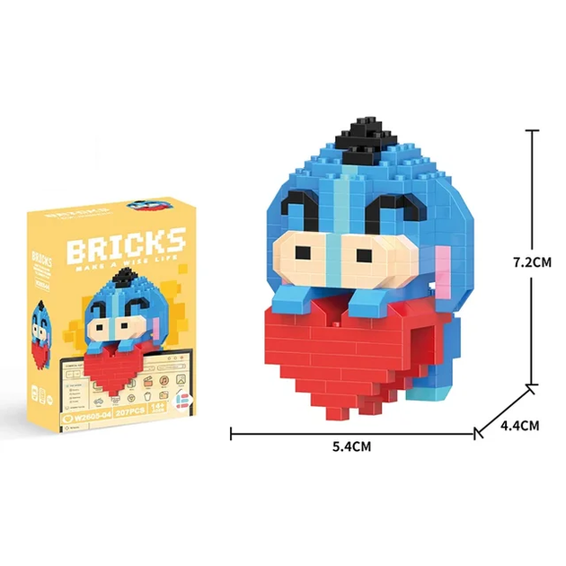 Конструктор фігурка Пікселі BRICKS Іа-Іа Eeyore Winnie The Pooh підвісна - зображення 4
