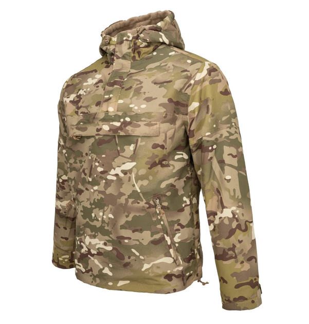 Анорак тактический Brandit Windbreaker мультикам, куртка на флисе военная, водонепроницаема теплая ветровка M - изображение 7