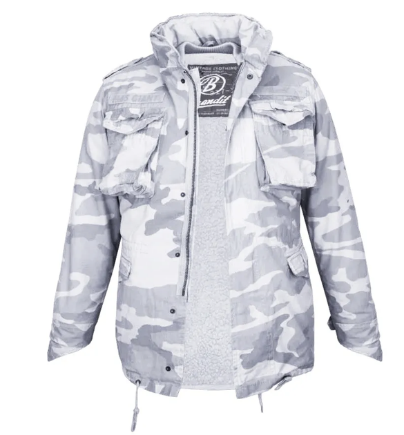 Куртка Brandit M65 Giant Blizzard Camo, куртка з утепленою підкладкою, військова куртка L - зображення 4