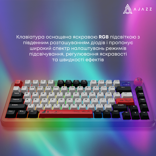 Клавіатура бездротова Ajazz AK820 MAX PLUS Avocado Switch Black