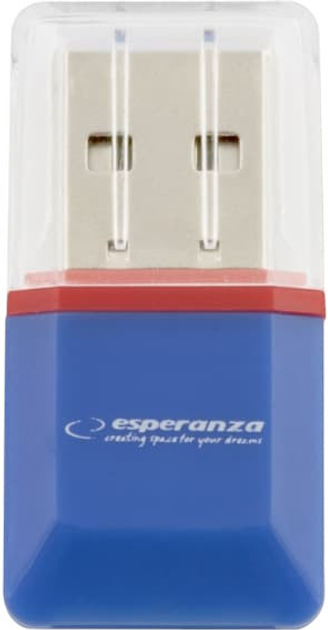Кардрідер Esperanza Micro SD/TF USB 2.0 Blue (EA134B) - зображення 1