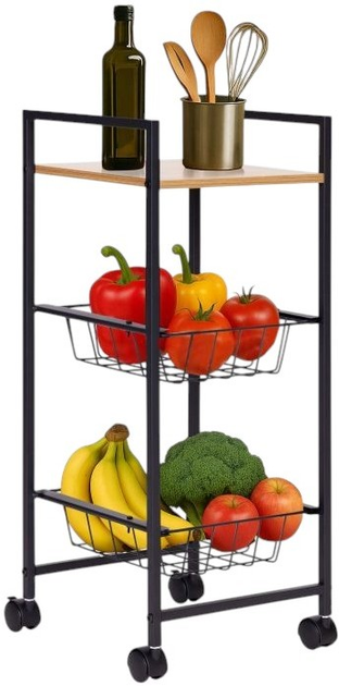 Regał ModernHome by Multistore z 2 koszami i półką organizer na kółkach (SNJ293070Q-WL-O) - obraz 8