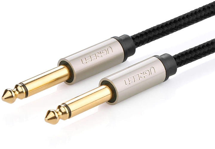 Kabel instrumentalny Ugreen AV128 6.3 mm to 6.3 mm Audio Cable Braided 3 m Gray (UGR-10640) - obraz 2