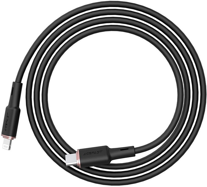 Kabel Acefast C2-01 Type-C to iP 3A 20W 1.2 m silikon, zinc connectors Black (AFC2-01B) - obraz 3