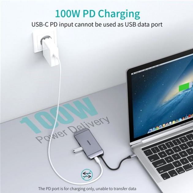 Stacja dokująca Choetech USB-C 9-w-1 (HUB-M15-GY) - obraz 5