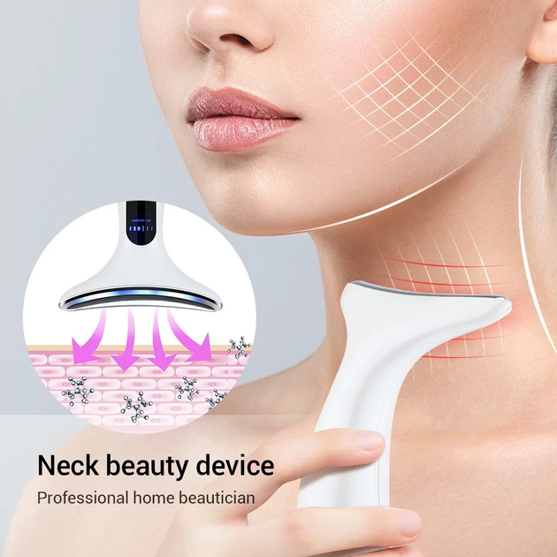 Массажер микротоковый для шеи и лица No Brand Neck Beauty Device Белый (2288327480) - изображение 5
