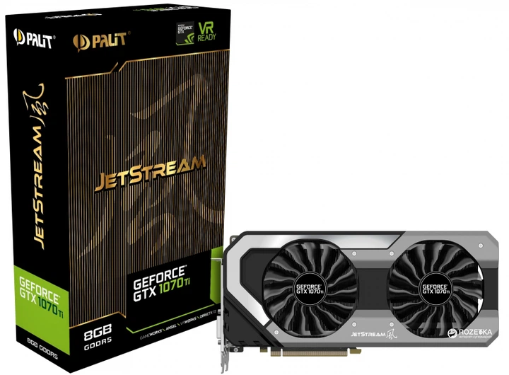 【未使用】Palit GTX 1070 Ti JetStream 8GB Видеокарта Palit PCI-Ex GeForce GTX 1070 Ti JetStream 8GB GDDR5