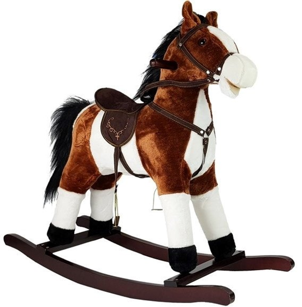 Коник - гойдалка LEAN Toys рухає мордою та хвостом 74 см коричневий 2251 (5905884454947) - зображення 2