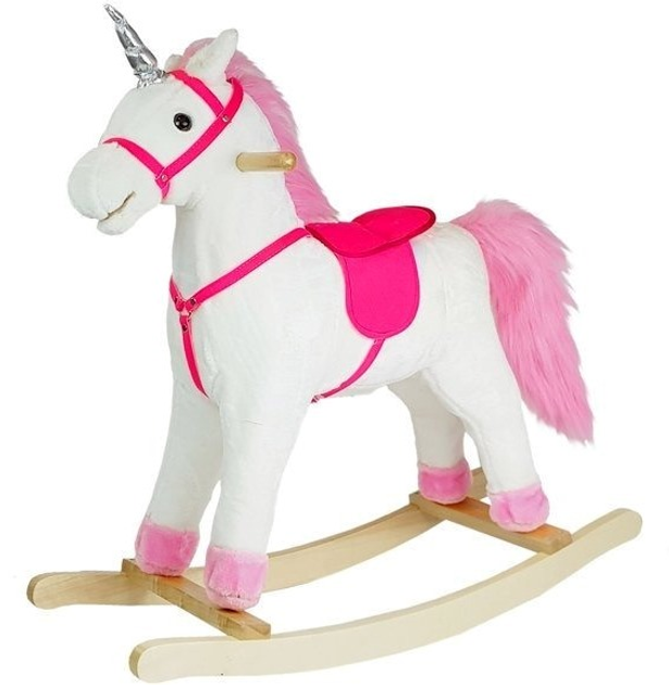 Єдиноріг- гойдалка LEAN Toys рухає мордою та хвостом 74 см Білий 2252 (5902808151722) - зображення 1
