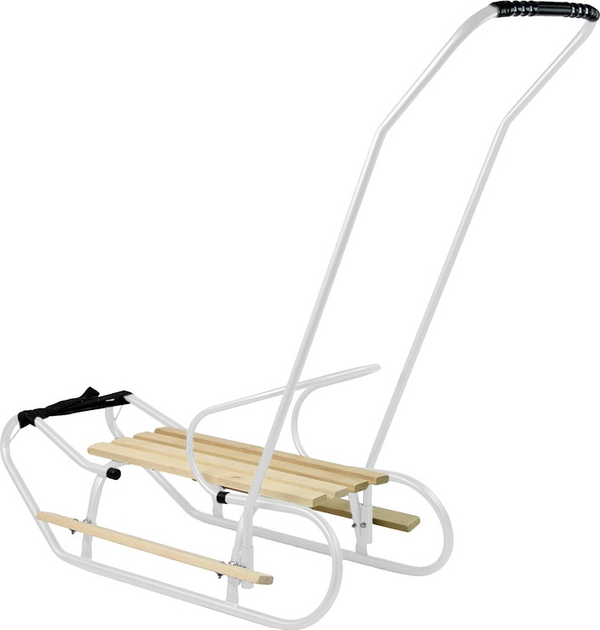 Sanki metalowe LEAN Toys z pchaczem 13364 White (5905323215955) - obraz 2