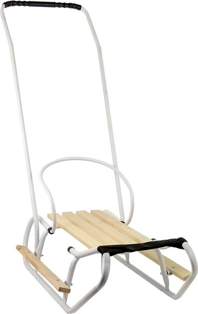 Sanki metalowe LEAN Toys z pchaczem 13364 White (5905323215955) - obraz 3