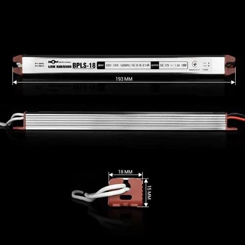 Блок питания Biom Professional 12V 18W BPLS-18-12 1.5А stick - изображение 2