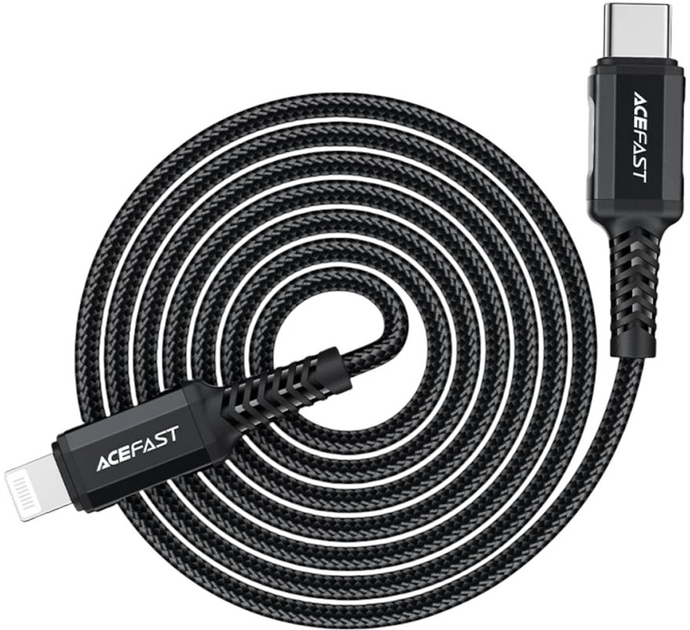 Kabel Acefast Apple Lightning - USB Type-C 1.8 m 30 W Black (AT6974316281306) - obraz 5