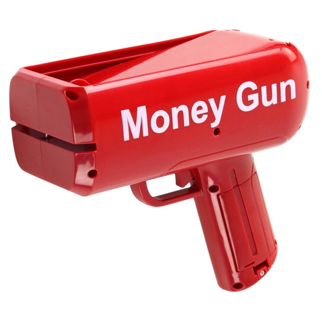 Pistolet na pieniądze LEAN Toys Pieniądze papierowe 100 sztuk Czerwony 17137 (5905884459942) - obraz 5