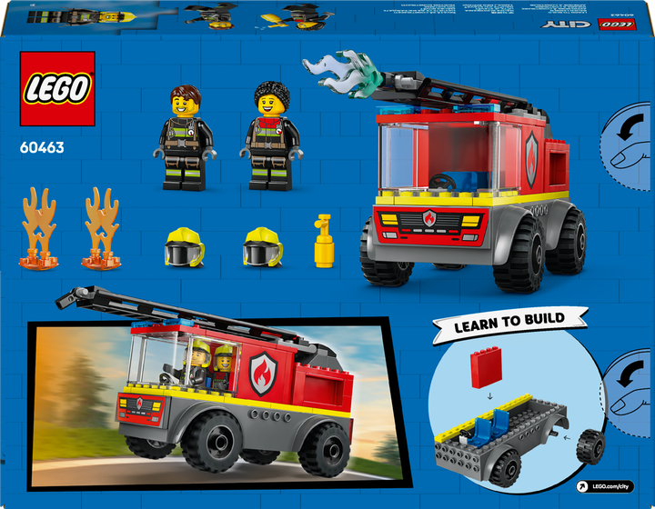 Конструктор Лего Сити Пожарники Пожарная машина с лестницей Lego City 60463 - Фото 3 Конструктор Лего Сити Пожарники Пожарная машина с лестницей Lego City 60463 - изображение 3