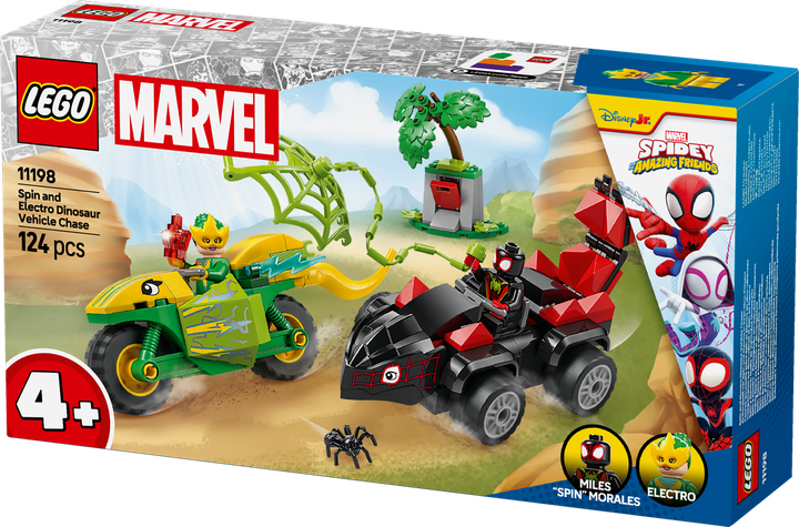 Лего Марвел Спин и погоня за мото динозавром Электро Lego Marvel Super Heroes 11198 - изображение 5