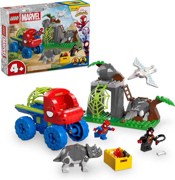 Лего Марвел Порятунок на диновсюдиході команди Спайді Lego Marvel Super Heroes 11199 - Фото 1 Лего Марвел Порятунок на диновсюдиході команди Спайді Lego Marvel Super Heroes 11199 - зображення 1