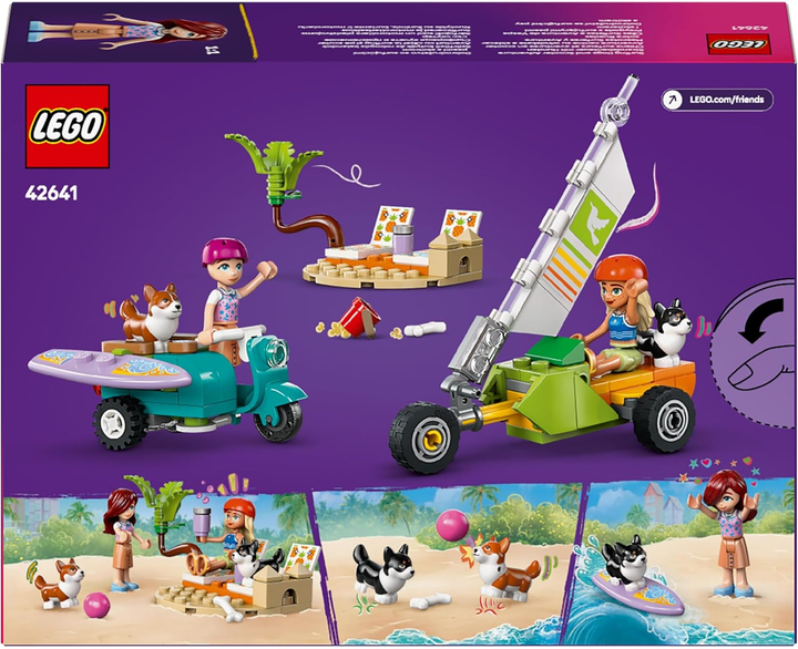 Конструктор Лего Френдс Собачьи приключения на серфе и скутере Lego Friends 42641 - Фото 2 Конструктор Лего Френдс Собачьи приключения на серфе и скутере Lego Friends 42641 - изображение 2