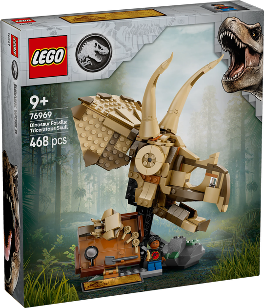 Конструктор Лего Джурасик Ворлд Кости динозавра череп трицератопса Lego Jurassic World 76969 - изображение 6